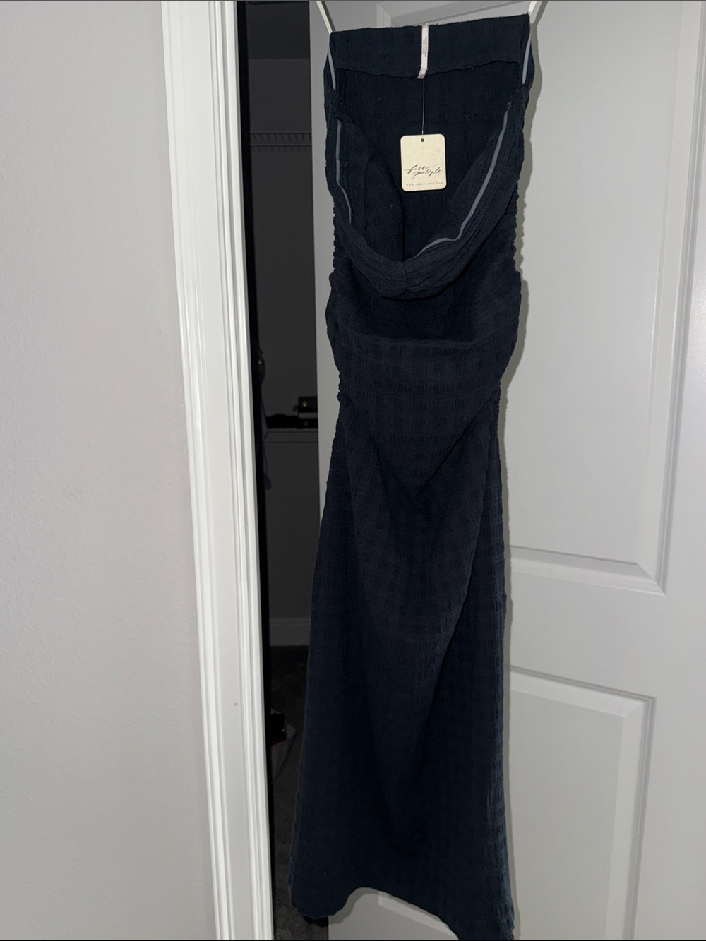 Free People Strapless Navy Maxi Dress